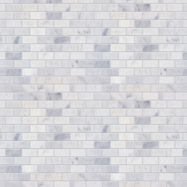 Oriental White 12-in x 11-in Polished Marble Mosaic Wall Tile( 4.6 sq. ft. /Box )