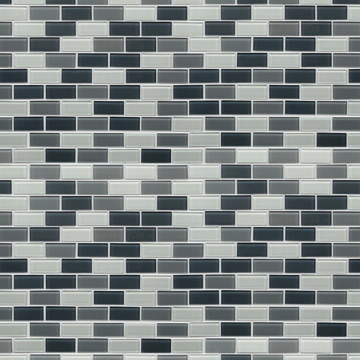White & Grays Glass Mosaic Wall Tile - Sample (Product Shown is Full Size)