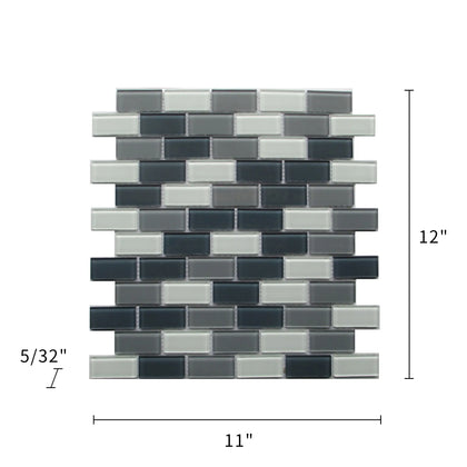 White & Grays 12-in x 11-in Glass Mosaic Wall Tile( 13.8 sq. ft. /Box )