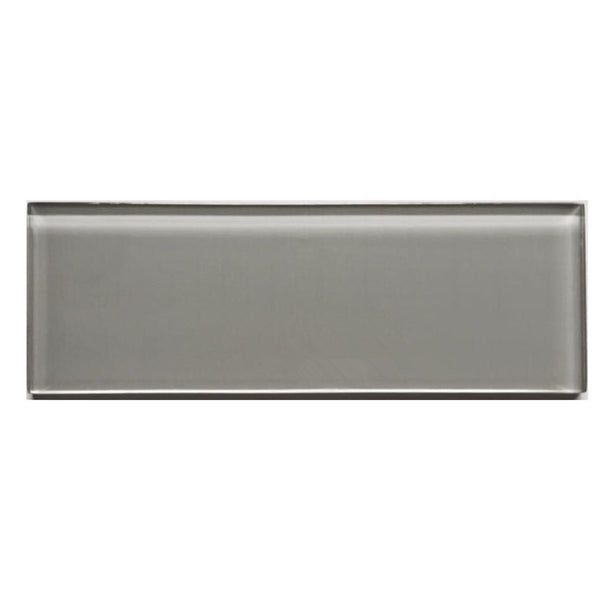 Ice Gray 4-in x 12-in Glass Tile(0.33-sq. ft/ Piece)