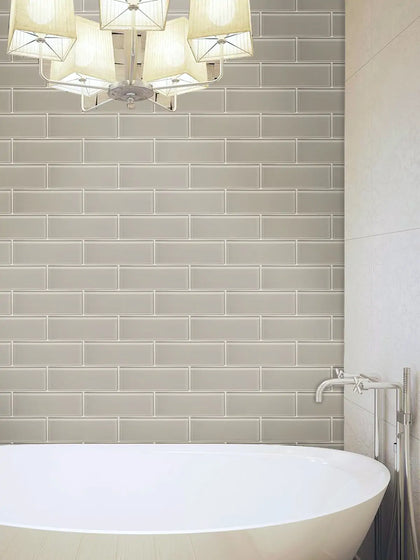 Ice Gray 4-in x 12-in Glass Tile( 3.96 sq. ft. /Box )