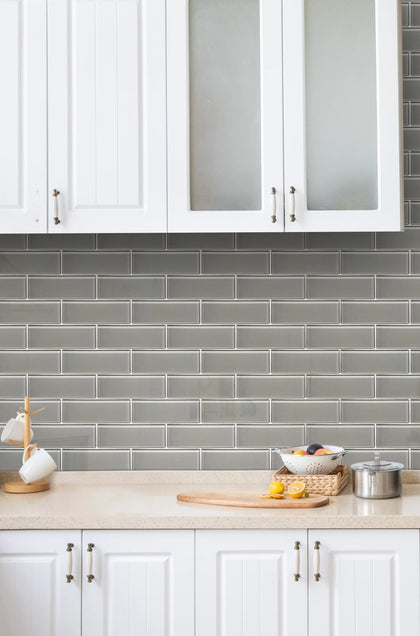 Ice Gray Glass Tile - Sample (Product Shown is Full Size)