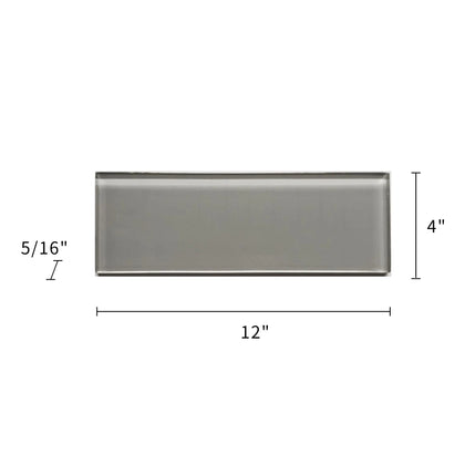 Ice Gray 4-in x 12-in Glass Tile( 3.96 sq. ft. /Box )