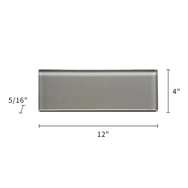 Ice Gray 4-in x 12-in Glass Tile( 3.96 sq. ft. /Box )