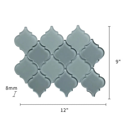 Frosted Mix Lantern Arabesque 12-in x 9-in Glass Mosaic Wall Tile( 7.5 sq. ft. /Box )