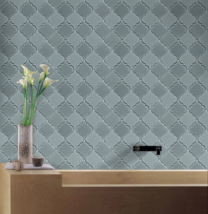 Frosted Mix Lantern Arabesque 12-in x 9-in Glass Mosaic Wall Tile( 7.5 sq. ft. /Box )