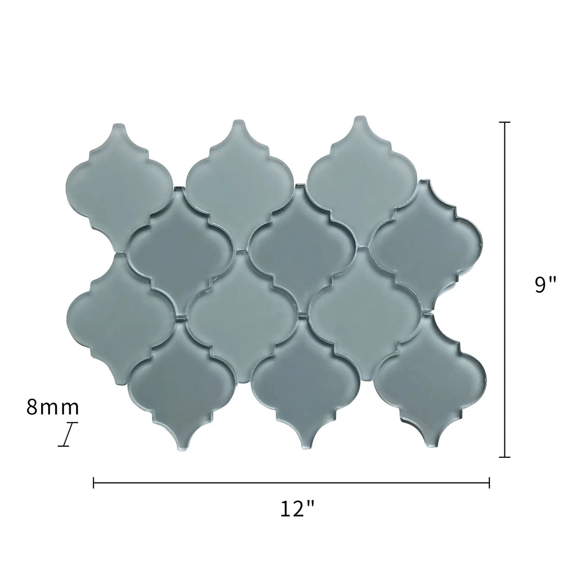Frosted Mix Lantern Arabesque 12-in x 9-in Glass Mosaic Wall Tile( 7.5 sq. ft. /Box )