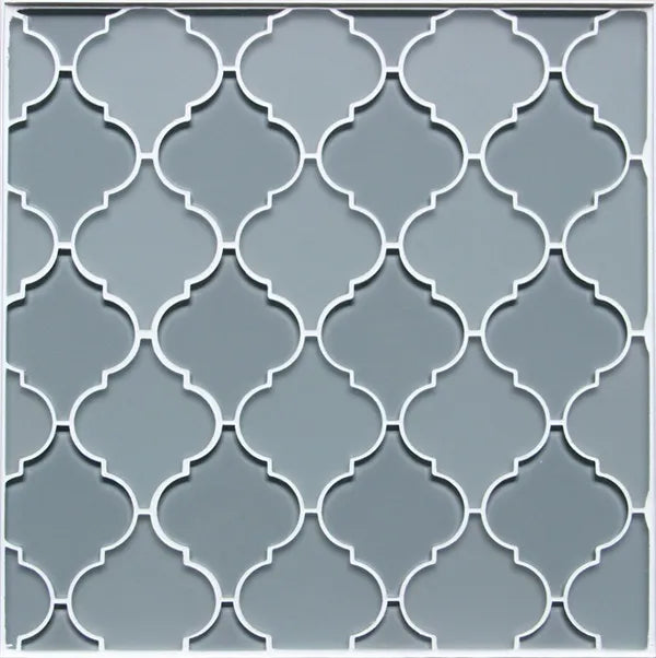 Frosted Mix Lantern Arabesque 12-in x 9-in Glass Mosaic Wall Tile( 7.5 sq. ft. /Box )