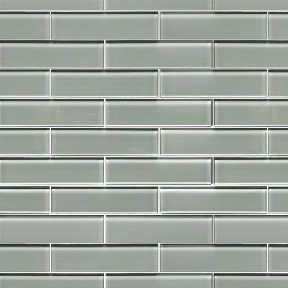 Space Gray Linen Glass Wall Tile - Sample (Product Shown is Full Size)