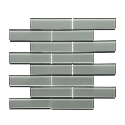 Space Gray 12-in x 12-in Linen Glass Wall Tile( 11 sq. ft. /Box )