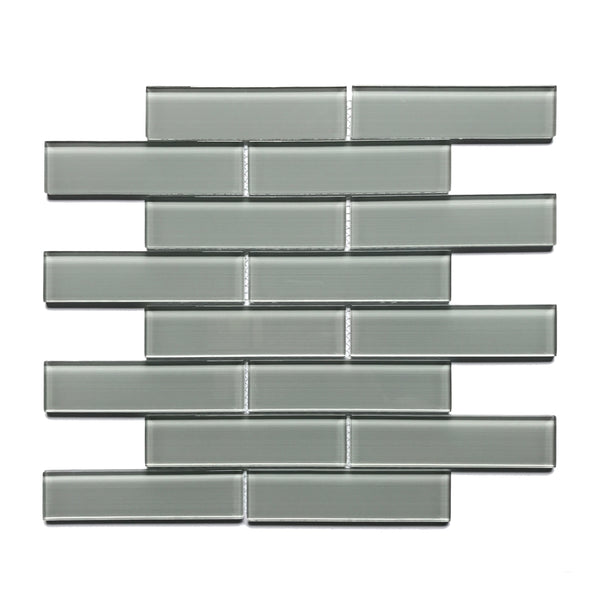 Space Gray 12-in x 12-in Linen Glass Wall Tile(1-sq. ft/ Piece)