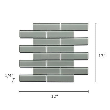 Space Gray Linen Glass Wall Tile - Sample (Product Shown is Full Size)