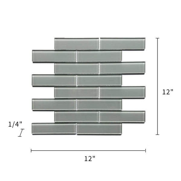 Space Gray 12-in x 12-in Linen Glass Wall Tile( 11 sq. ft. /Box )
