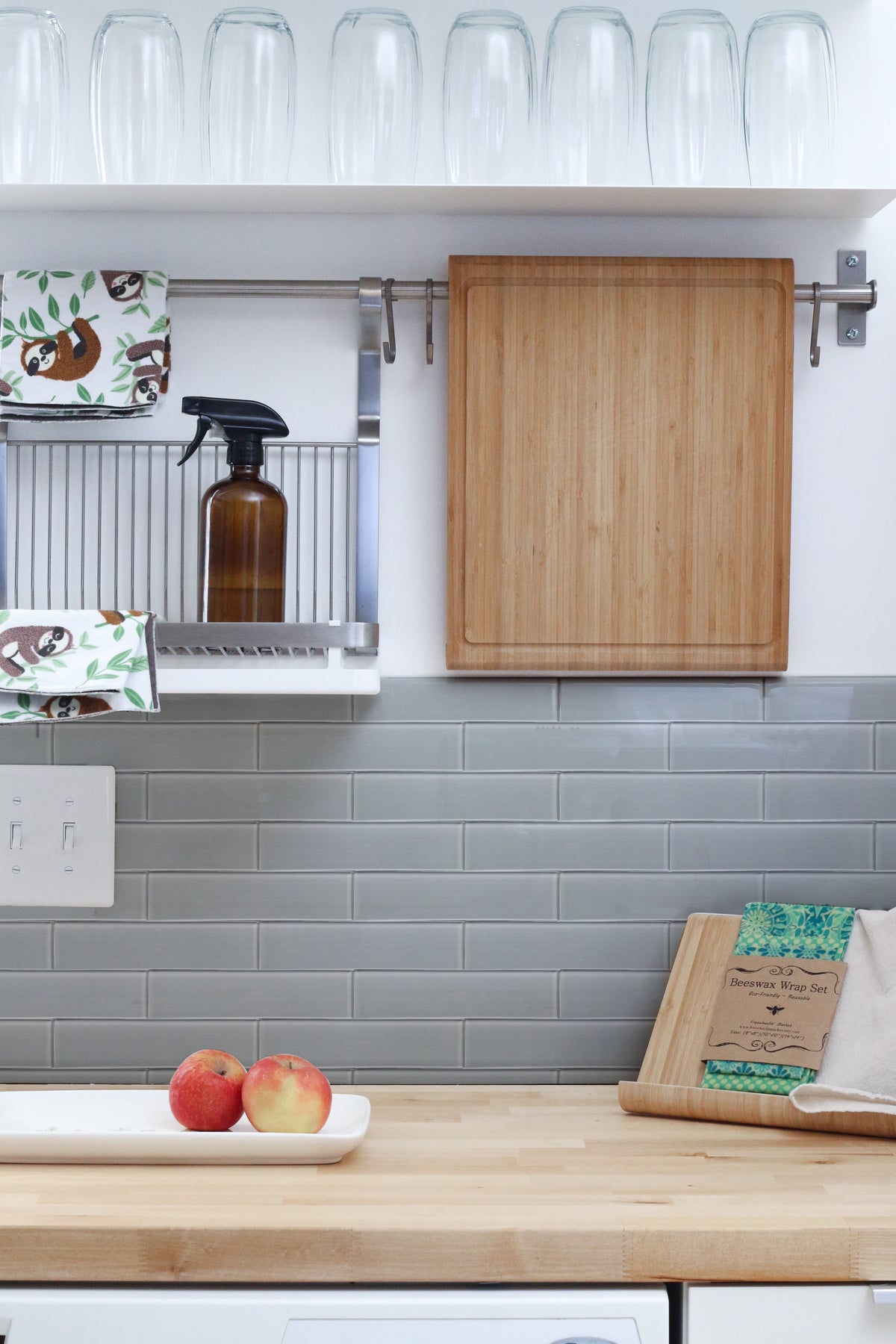 Space Linen Gray 3-in x 12-in Glass Wall Tile( 5 sq. ft. /Box )