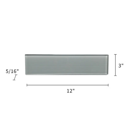 Space Linen Gray Glass Wall Tile - Sample (Product Shown is Full Size)