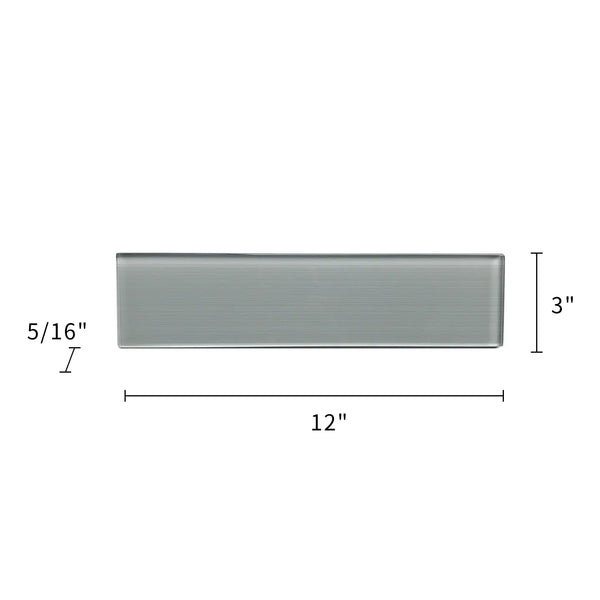 Space Linen Gray 3-in x 12-in Glass Wall Tile( 5 sq. ft. /Box )