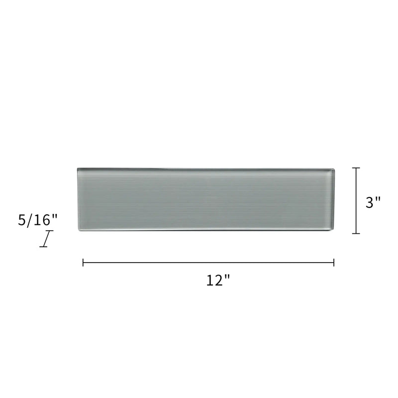 Space Linen Gray 3-in x 12-in Glass Wall Tile( 5 sq. ft. /Box )