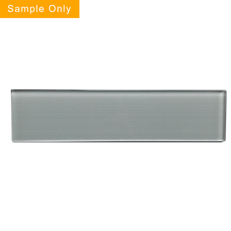 Space Linen Gray Glass Wall Tile - Sample (Product Shown is Full Size)