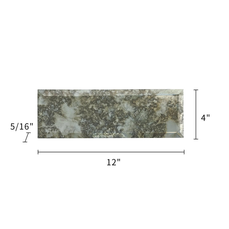 4-in x 12-in Antique Mirror Beveled Mosaic Wall Tile( 6.6 sq. ft. /Box )