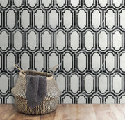 Windows Pattern Oriental Black & White 12-in x 12-in Waterjet Mosaic Floor and Wall Tile( 6 sq. ft. /Box )