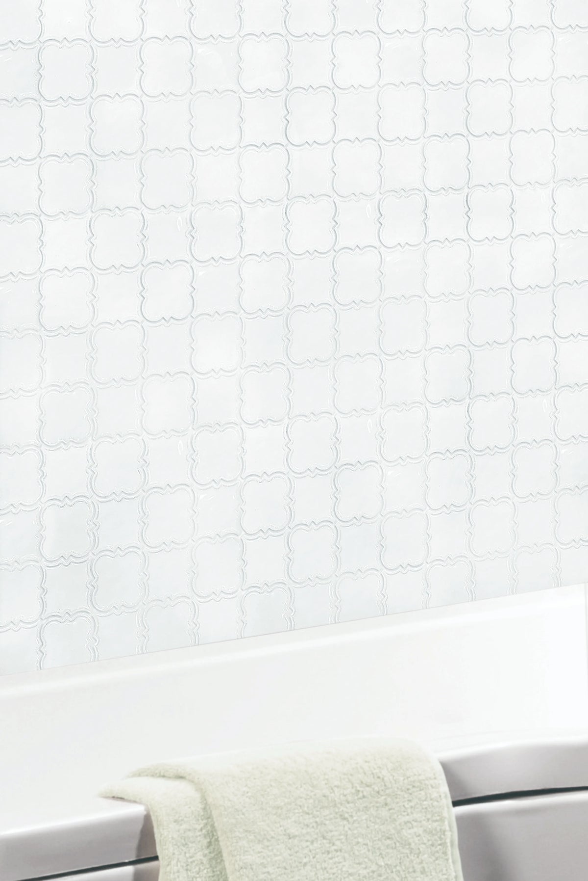 White Square Pattern 12-in x 12-in Ceramic Mosaic Wall Tile( 10 sq. ft. /Box )
