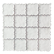 White Square Pattern 12-in x 12-in Ceramic Mosaic Wall Tile( 10 sq. ft. /Box )