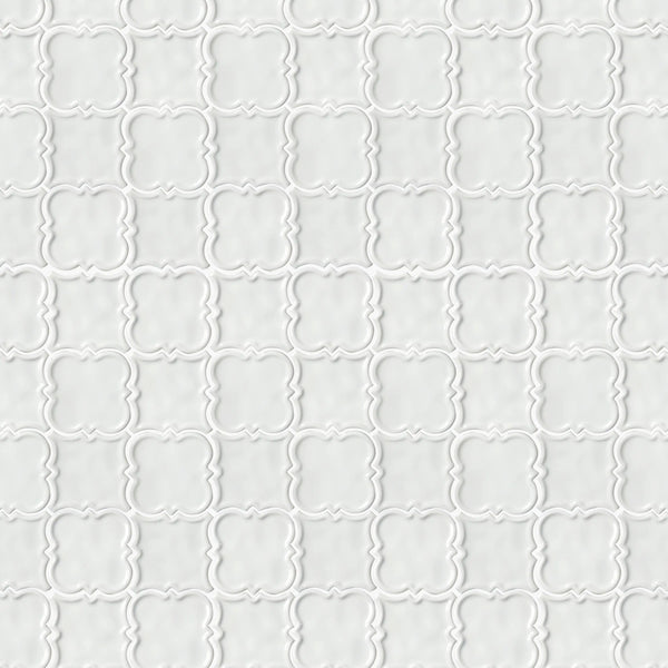 Sample display board featuring White Square Pattern Ceramic Mosaic Tile – elegant white 12x12 inch tile for showroom or design presentation.