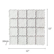 White Square Pattern 12-in x 12-in Ceramic Mosaic Wall Tile( 10 sq. ft. /Box )