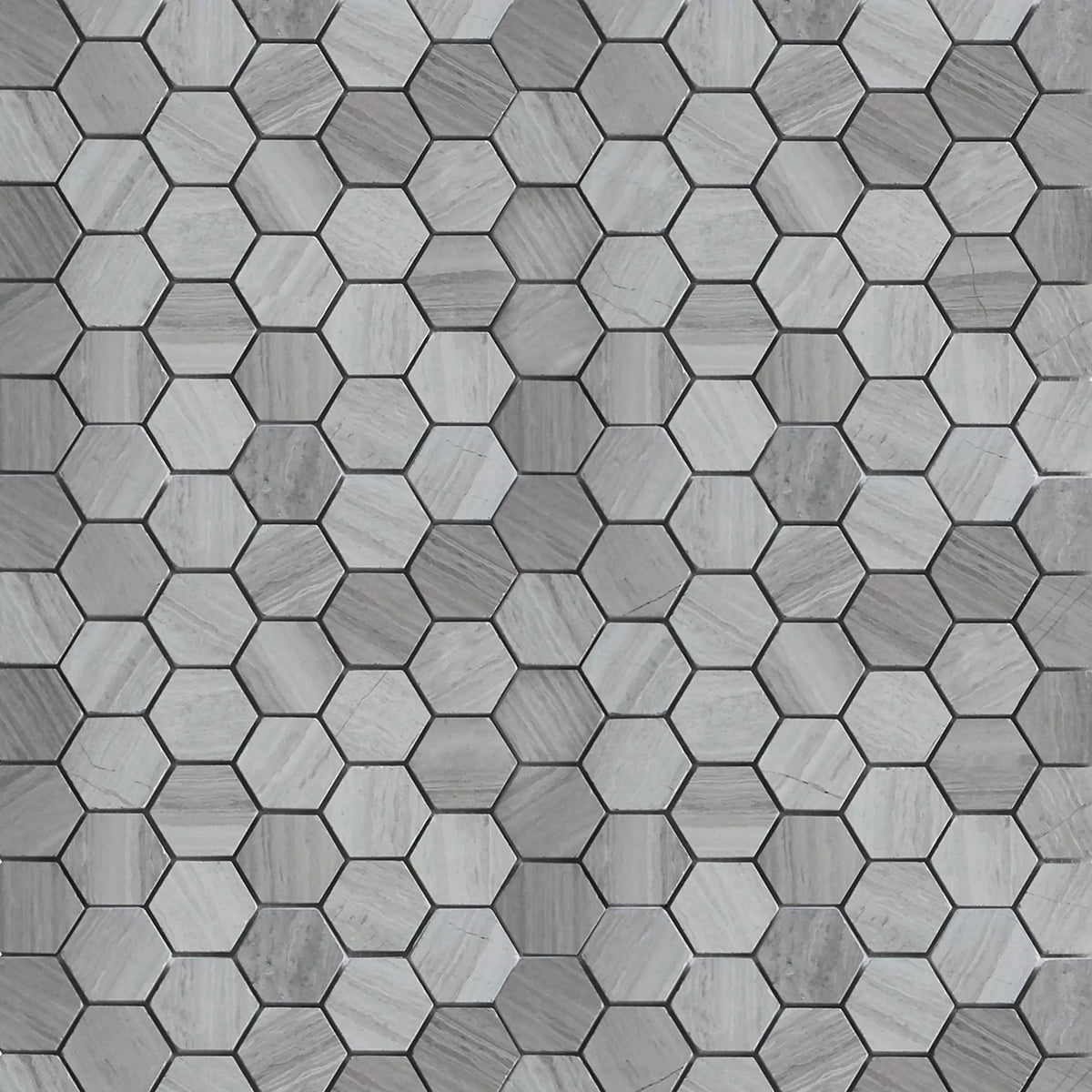 2-in Wooden White Hexagon 12-in x 12-in Honed Marble Mosaic Wall Tile( 5 sq. ft. /Box )