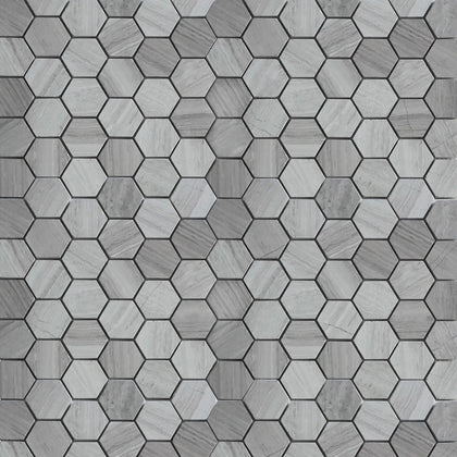 Wooden White Hexagon Honed Marble Mosaic Wall Tile - Sample (Product Shown is Full Size)