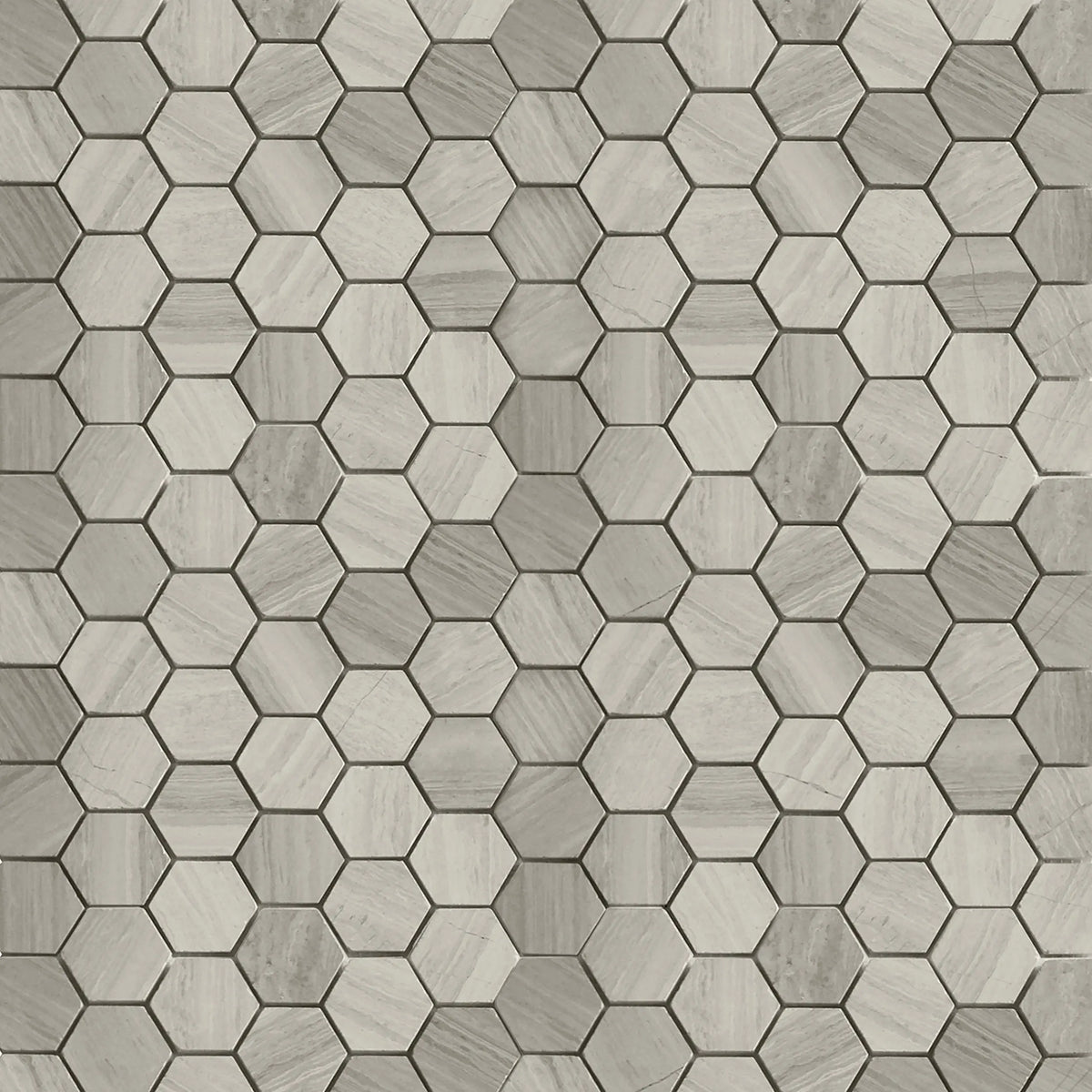 2-in Wooden White Hexagon 12-in x 12-in Honed Marble Mosaic Wall Tile( 5 sq. ft. /Box )