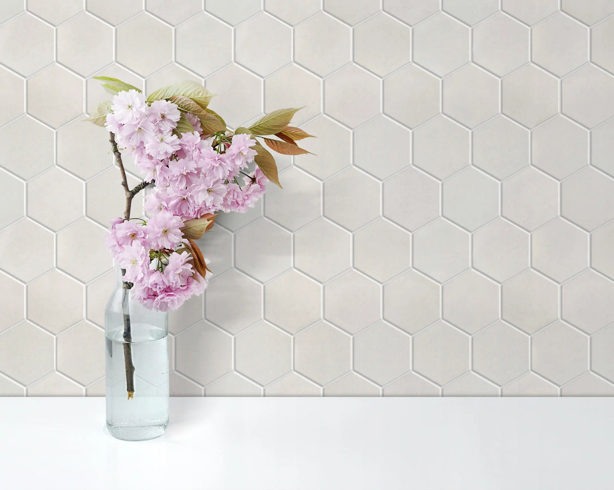 3-in Thassos White Hexagon 12-in x 10-in Polished Marble Mosaic Floor and Wall Tile( 4.15 sq. ft. /Box )
