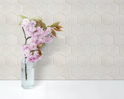 3-in Thassos White Hexagon 12-in x 10-in Polished Marble Mosaic Floor and Wall Tile( 4.15 sq. ft. /Box )
