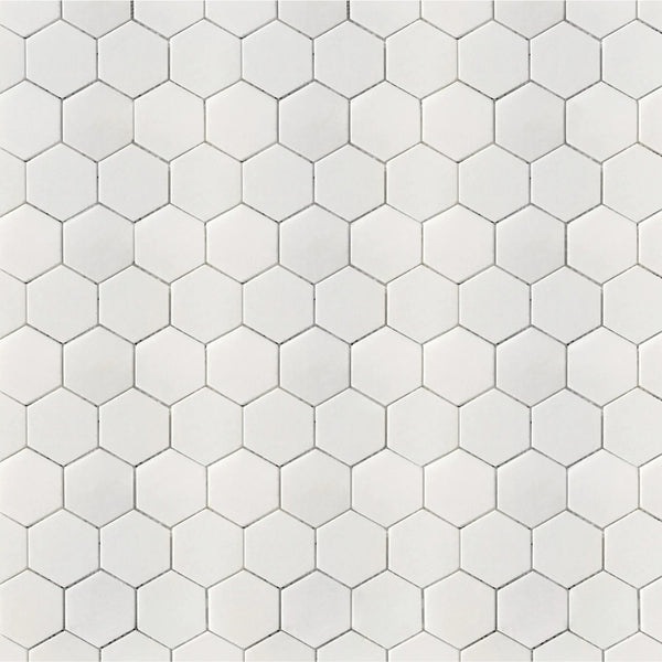 3-in Thassos White Hexagon 12-in x 10-in Polished Marble Mosaic Floor and Wall Tile( 4.15 sq. ft. /Box )