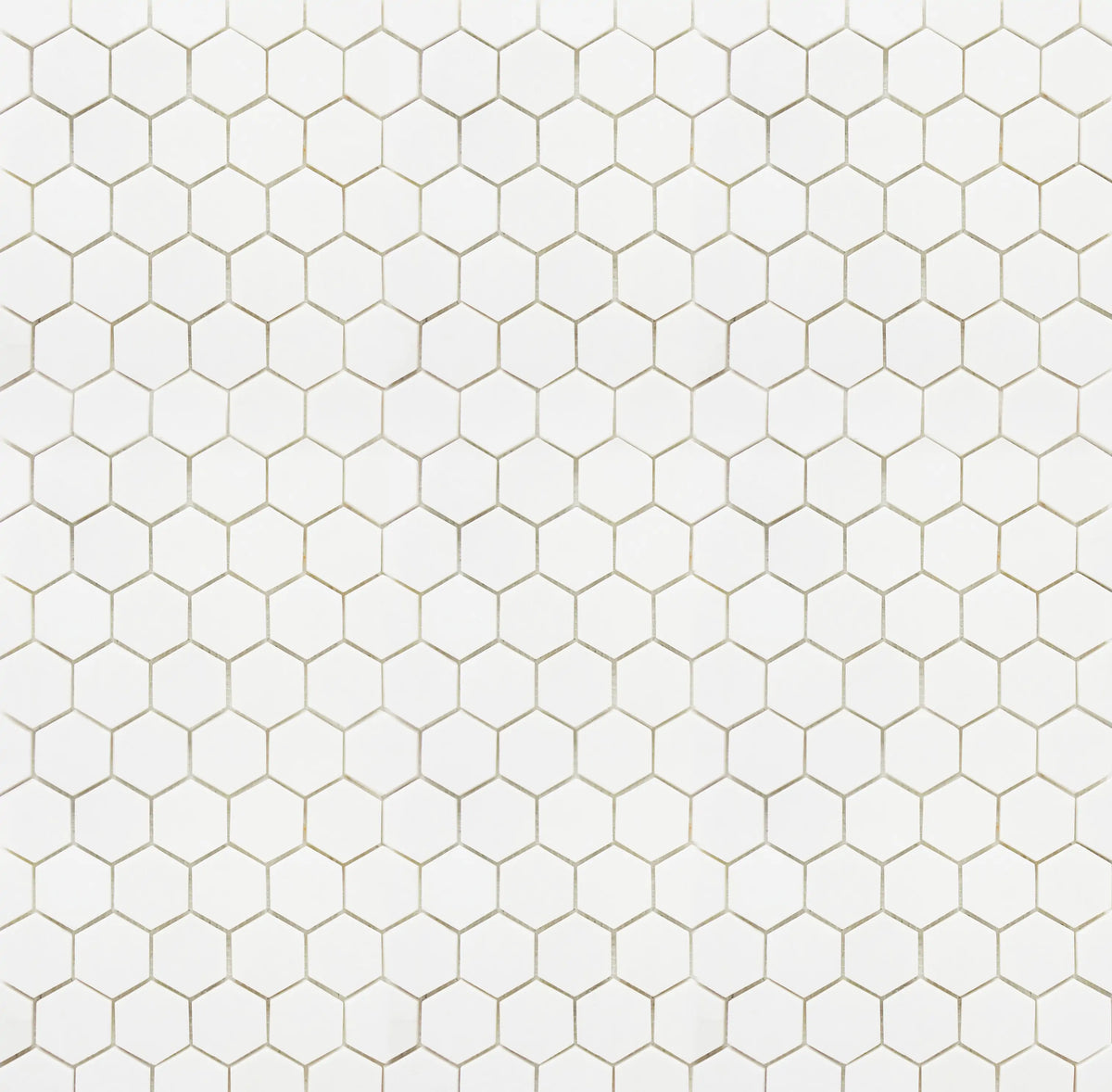 2-in Thassos White Hexagon Polished Marble Mosaic Floor and Wall Tile - Sample (Product Shown is Full Size)