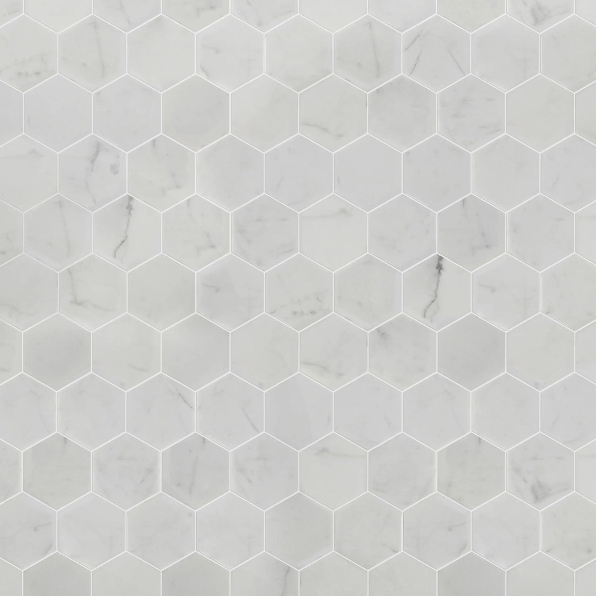3-in Calacatta Hexagon 12-in x 10-in Polished Marble Mosaic Floor and Wall Tile( 4.15 sq. ft. /Box )