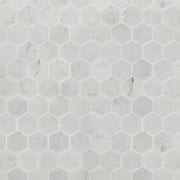 3-in Calacatta Hexagon 12-in x 10-in Polished Marble Mosaic Floor and Wall Tile( 4.15 sq. ft. /Box )