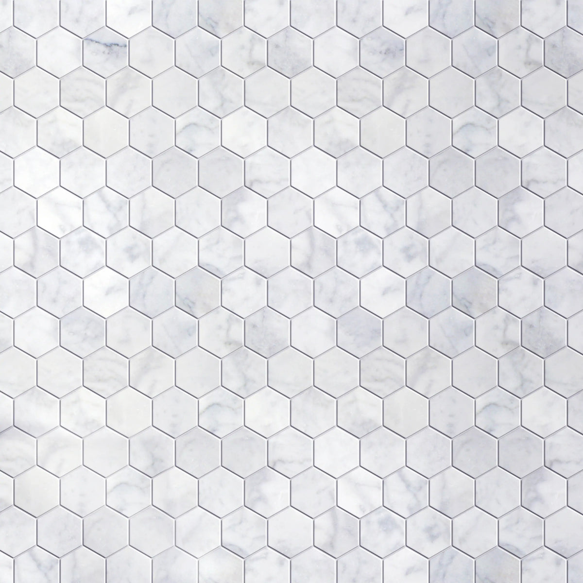2-in Carrara White Hexagon Honed Marble Mosaic Floor and Wall Tile - Sample (Product Shown is Full Size)
