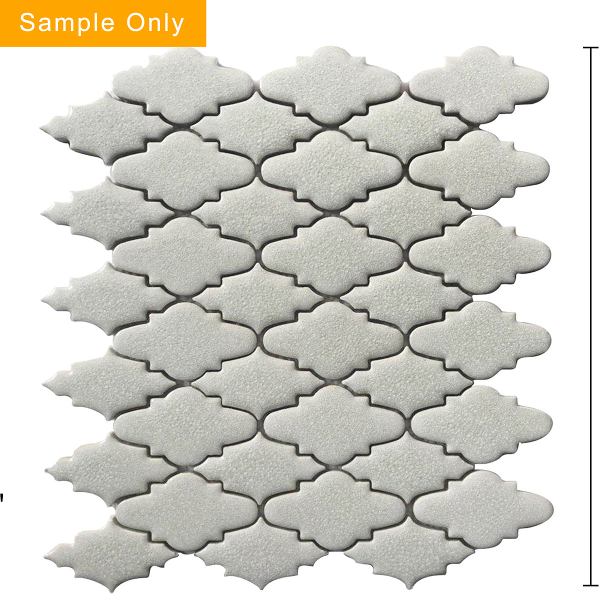 Blanco Crackled Porcelain Mosaic Tile - Sample (Product Shown is Full Size)