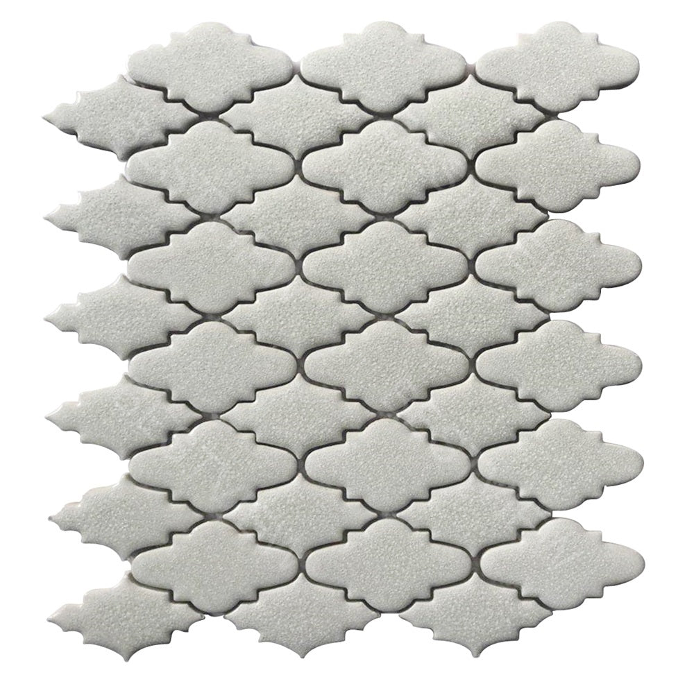Single 10x12 inch Blanco Crackled Porcelain Mosaic Tile – glossy white crackle finish, 0.83 sq. ft per piece