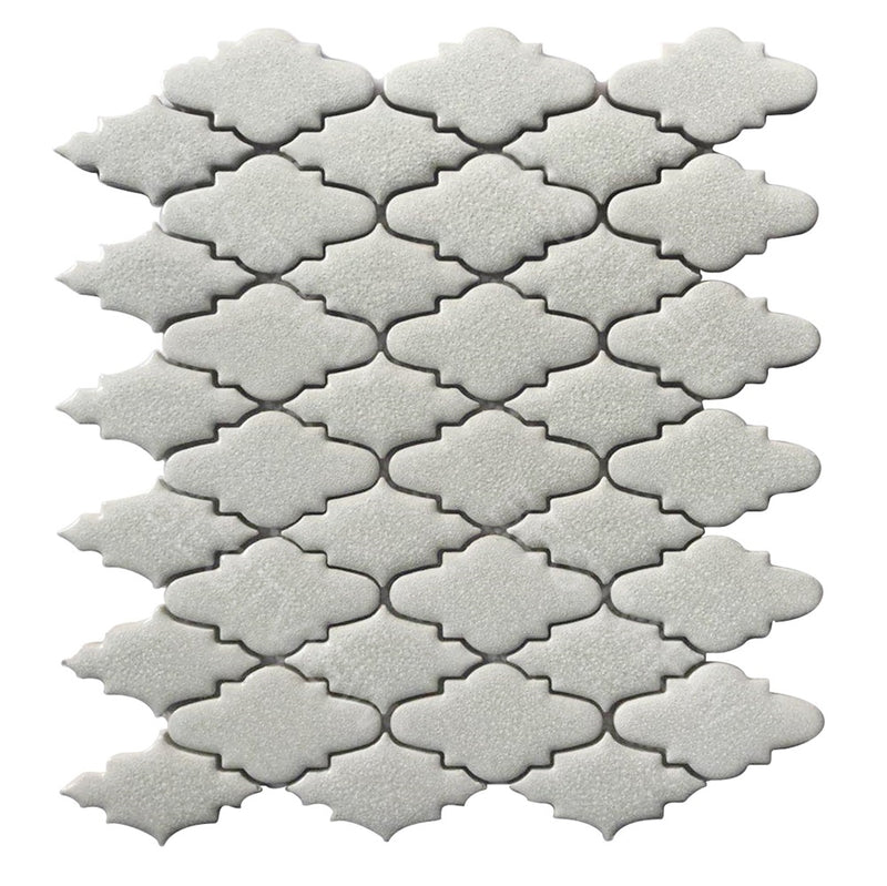 Single 10x12 inch Blanco Crackled Porcelain Mosaic Tile – glossy white crackle finish, 0.83 sq. ft per piece