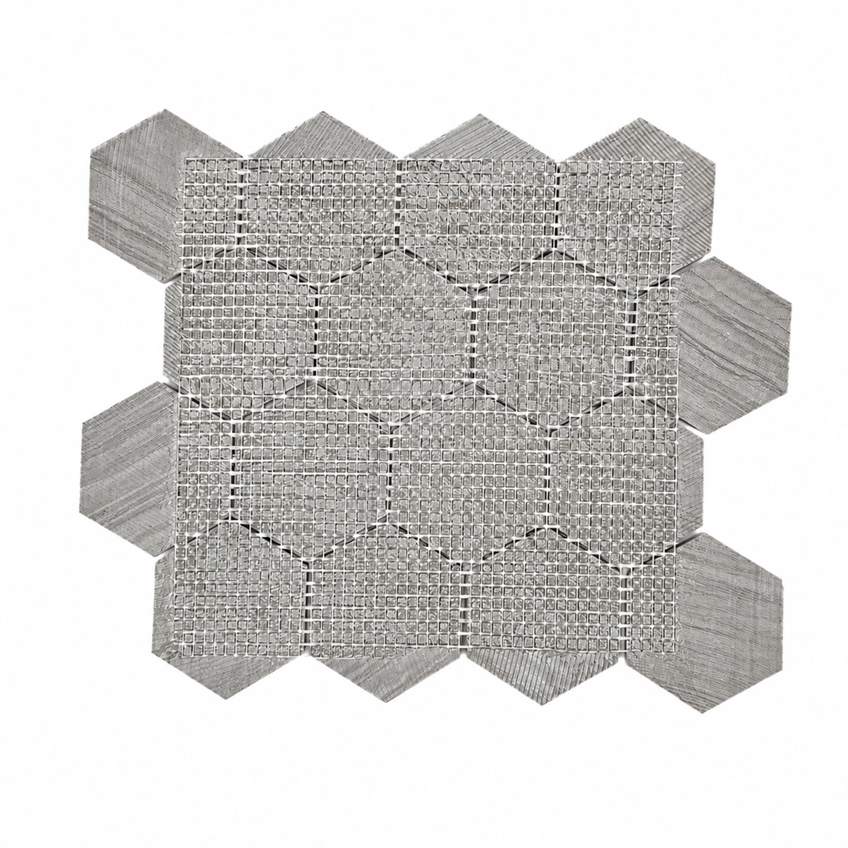 3-in Athens Gray Hexagon 12-in x 11-in Honed Mosaic Floor and Wall Tile ( 4.6 sq. ft. /Box )