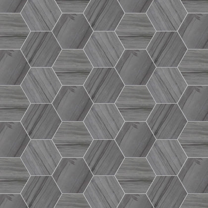 6-in Athens Gray Hexagon 12-in x 10-in Honed Mosaic Floor and Wall Tile( 4.15 sq. ft. /Box )