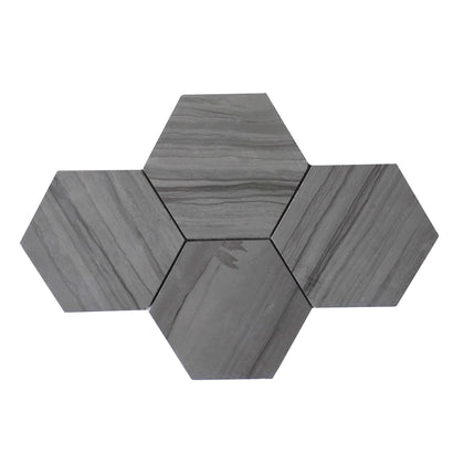 6-in Athens Gray Hexagon 12-in x 10-in Honed Mosaic Floor and Wall Tile( 4.15 sq. ft. /Box )