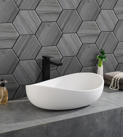 6-in Athens Gray Hexagon 12-in x 10-in Honed Mosaic Floor and Wall Tile( 4.15 sq. ft. /Box )