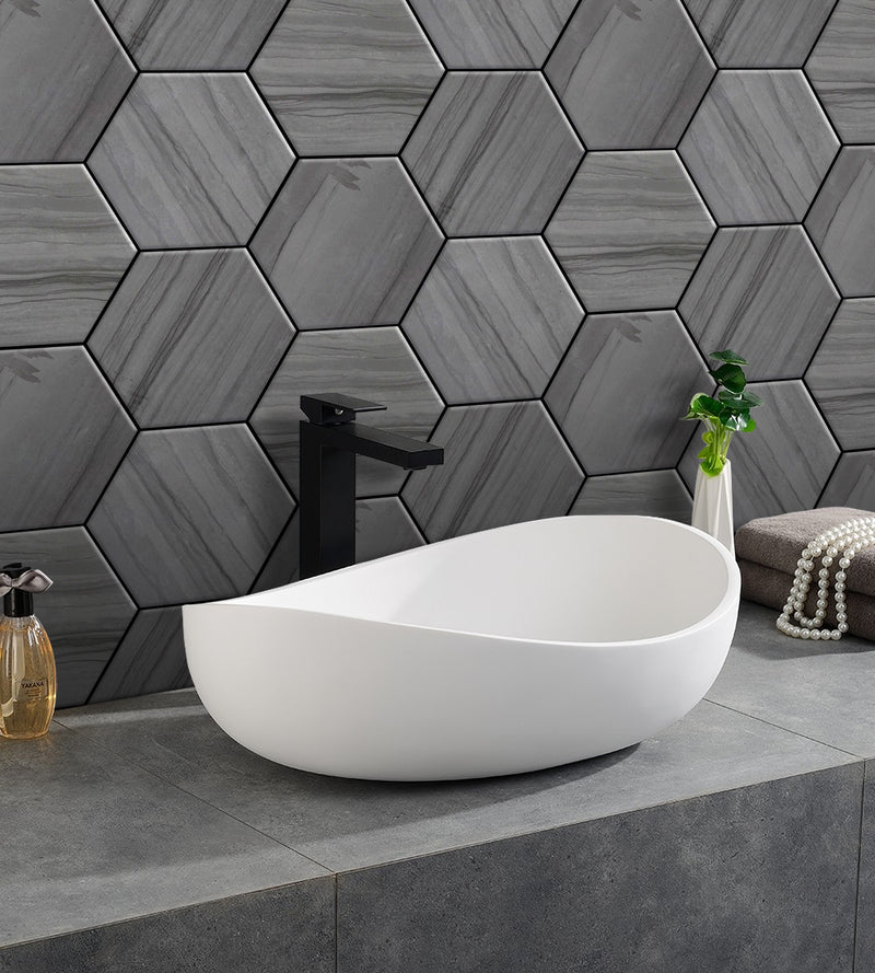 6-in Athens Gray Hexagon 12-in x 10-in Honed Mosaic Floor and Wall Tile( 4.15 sq. ft. /Box )