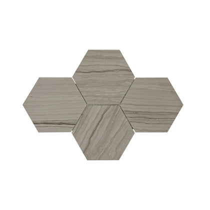 6-in Athens Gray Hexagon 12-in x 10-in Honed Mosaic Floor and Wall Tile( 4.15 sq. ft. /Box )