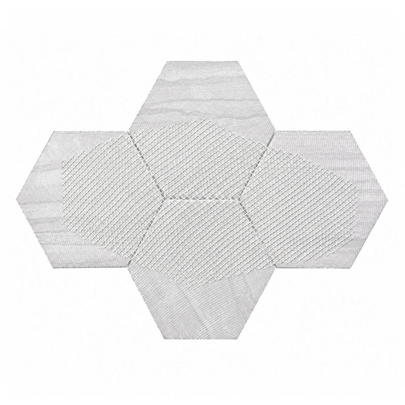 6-in Athens Gray Hexagon 12-in x 10-in Honed Mosaic Floor and Wall Tile( 4.15 sq. ft. /Box )