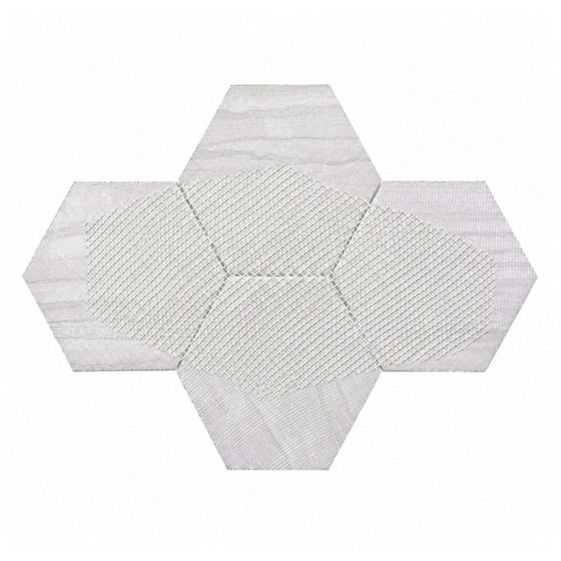 6-in Athens Gray Hexagon 12-in x 10-in Honed Mosaic Floor and Wall Tile( 4.15 sq. ft. /Box )