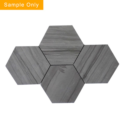 6-in Athens Gray Hexagon Honed Mosaic Floor and Wall Tile - Sample (Product Shown is Full Size)